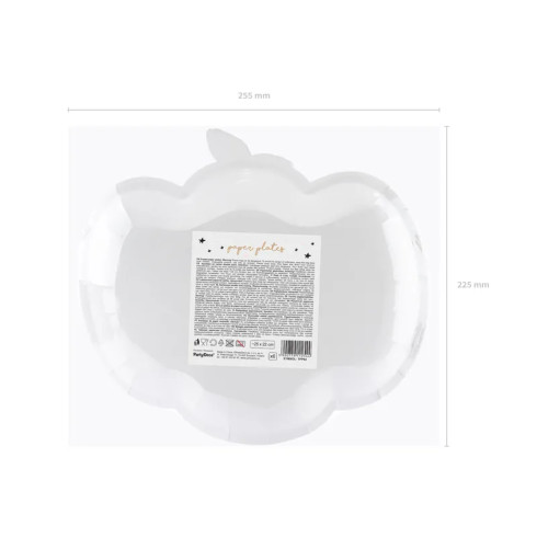 Rózsaszín sütőtök papírtányérok 25×22 cm, 6 db – Halloweenre