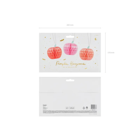 Papirnate buče za obešanje, mešane barve, 24 cm, set 3 kosov