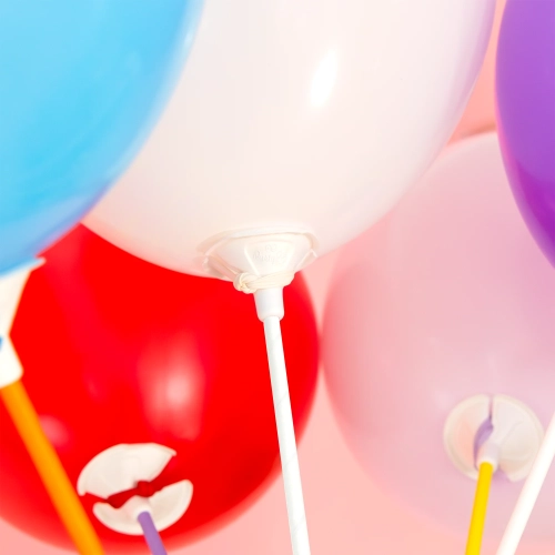 Bețișoare din hârtie cu suport pentru baloane, albe, 100 buc.