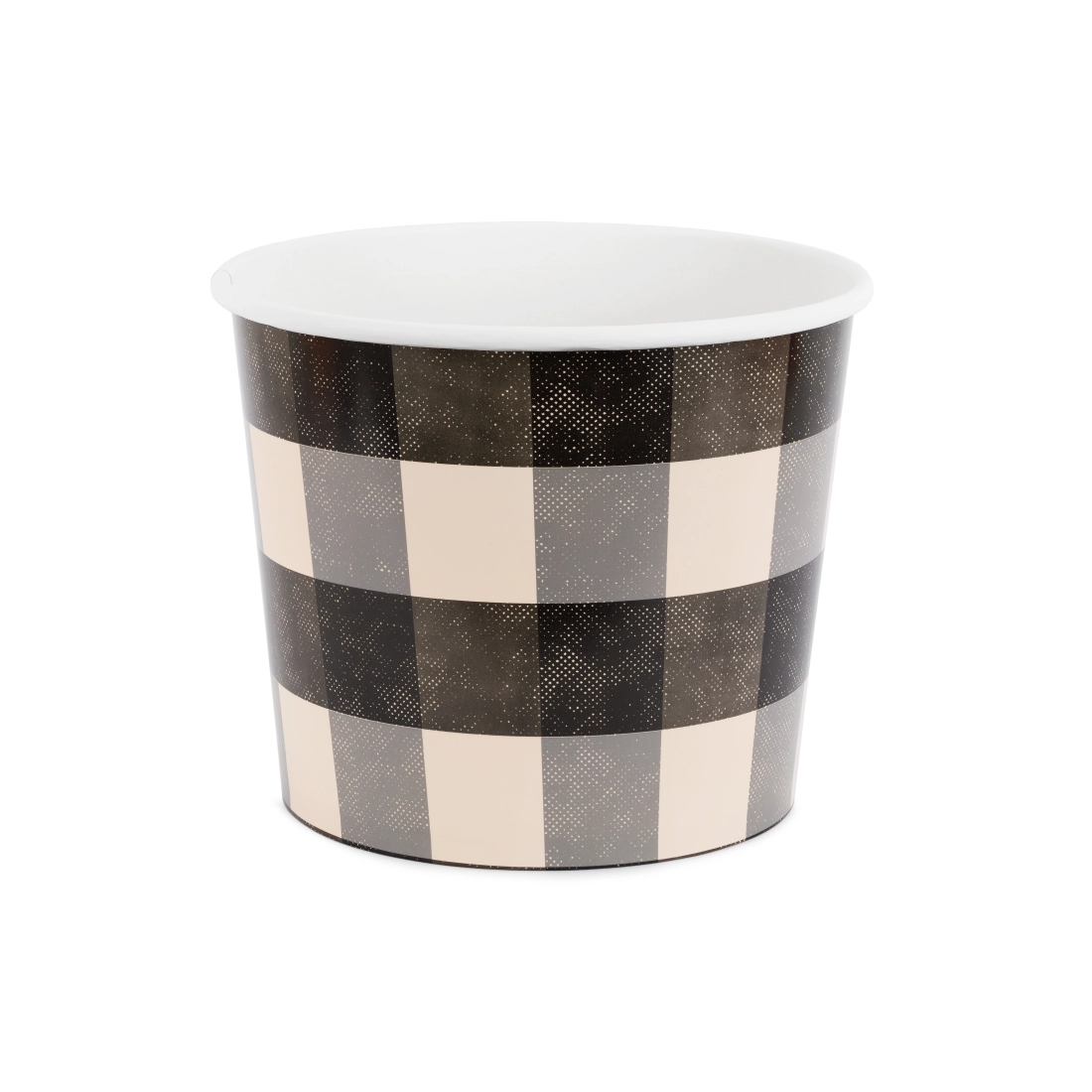 Căni de hârtie pentru snack, model în carouri, 2 buc.