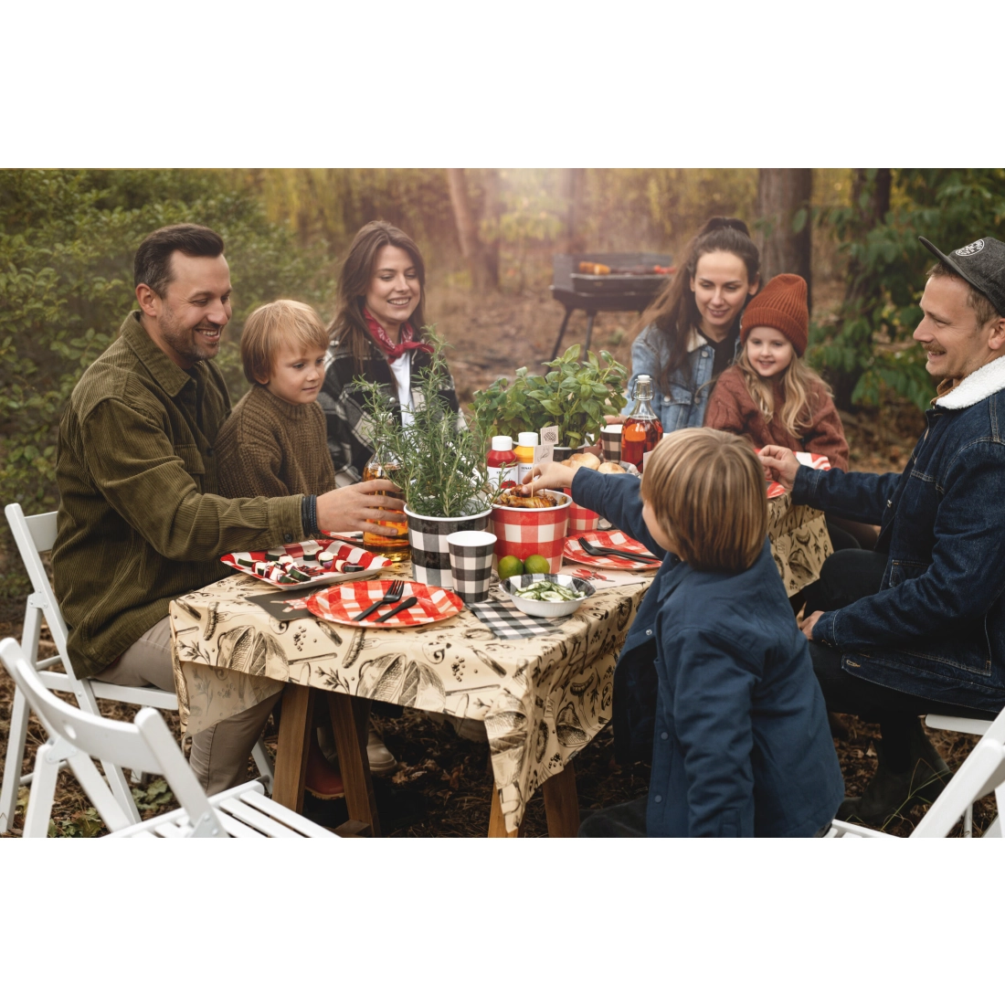 Căni de hârtie pentru snack, model în carouri, 2 buc.