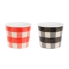 Căni de hârtie pentru snack, model în carouri, 2 buc.