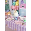 Față de masă din hârtie Gabby's Dollhouse, model mov, 180 x 120 cm