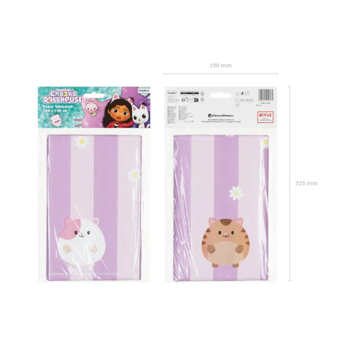 Papír asztalterítő Gabby’s Dollhouse mintával, lila, 180x120 cm