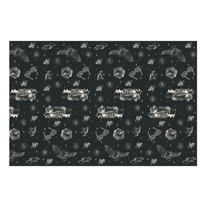 Față de masă din hârtie Harry Potter, neagră, 180x120 cm