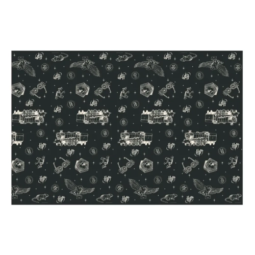 Față de masă din hârtie Harry Potter, neagră, 180x120 cm