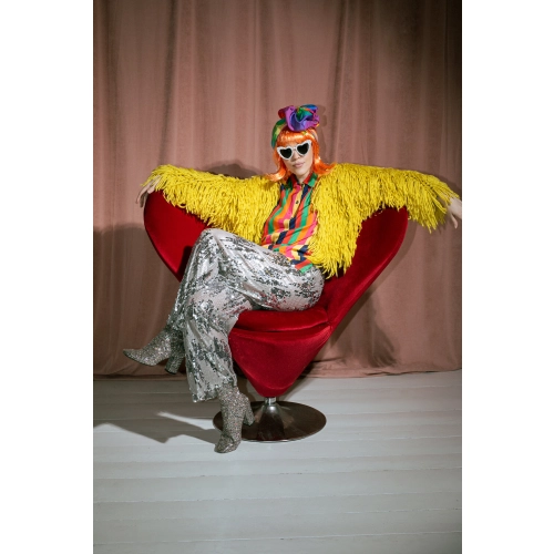 Pălărie Cleopatra portocalie – perucă scurtă cu păr drept pentru carnaval