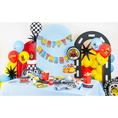 Party baner Happy Birthday Race On 220x17 cm