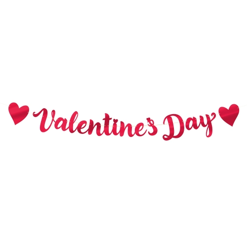 Banner pentru petrecere Valentine’s Day roșu 140 cm