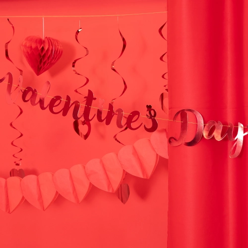 Banner pentru petrecere Valentine’s Day roșu 140 cm