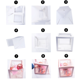 Party boxy na balóny s nápisom BABY modré 4 ks