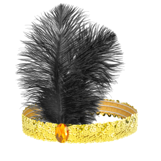 Party trak z zlatimi cofki in peresi