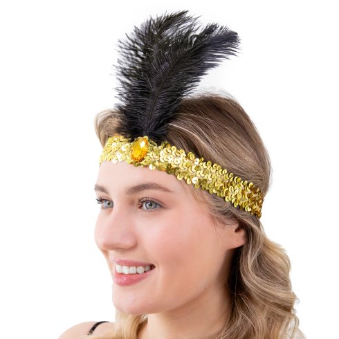 Party trak z zlatimi cofki in peresi