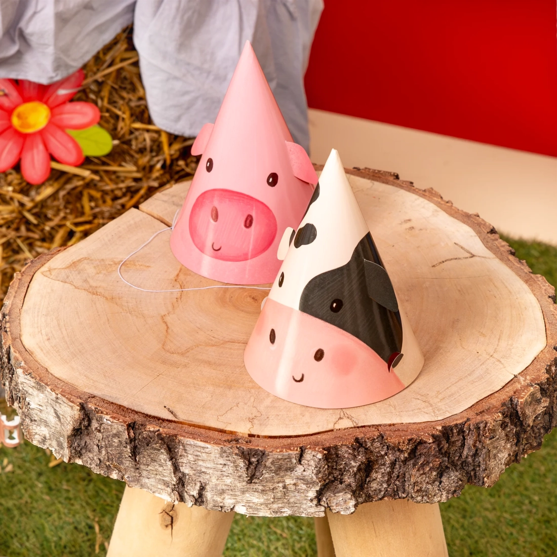 Party klobuki kmetija živalice, 6 kosov