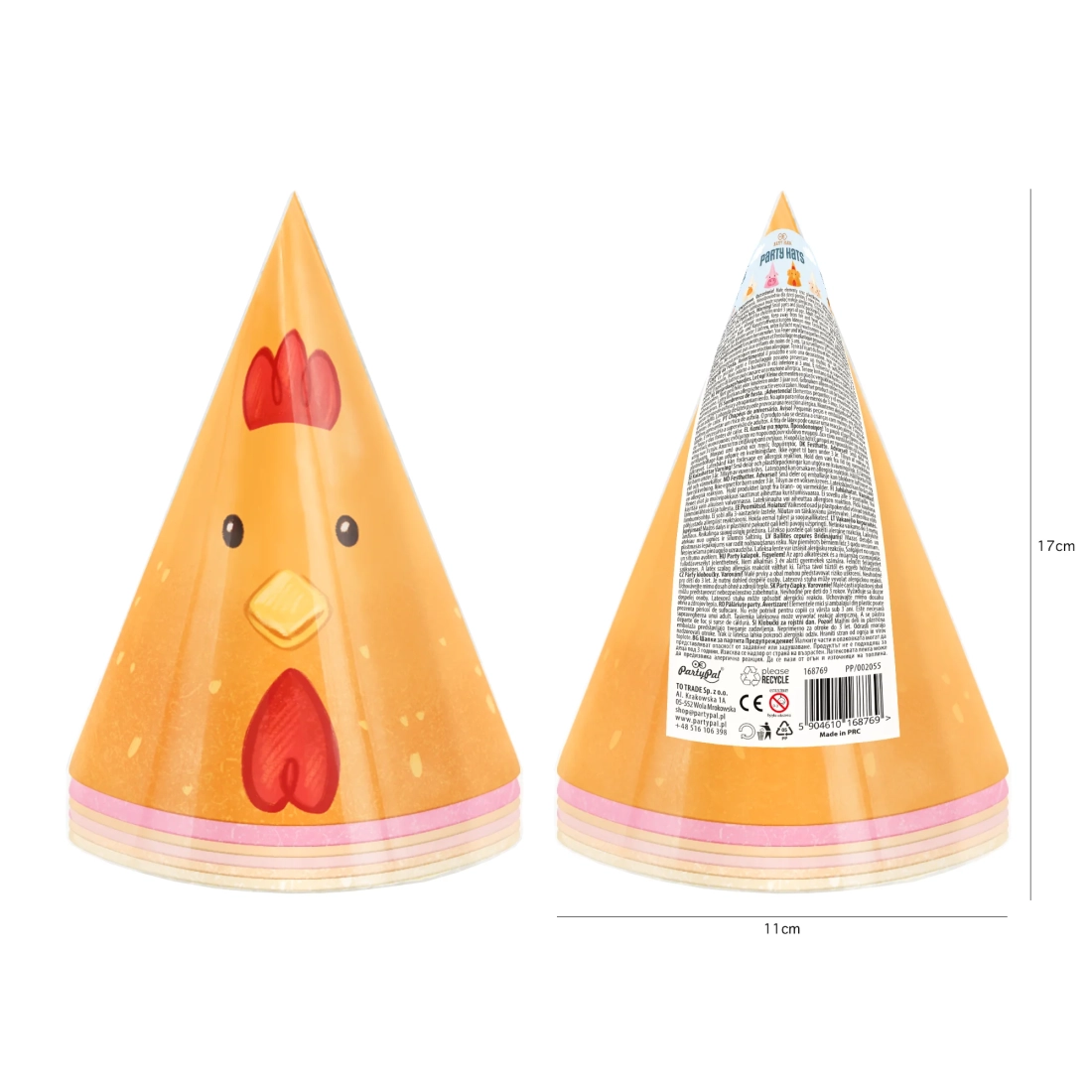 Party klobuki kmetija živalice, 6 kosov