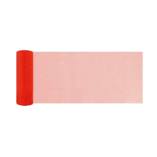 Party dekorativna gladka organza 16x900 cm rdeča