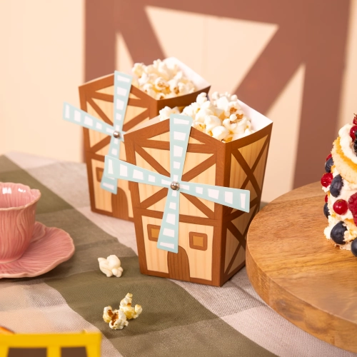 Party kelímky na popcorn farma 6 ks