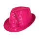 Roza bleščeč party klobuk s sekvini