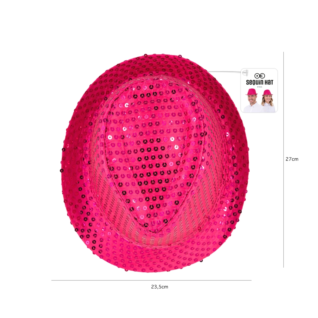 Party šešir s ružičastim šljokicama