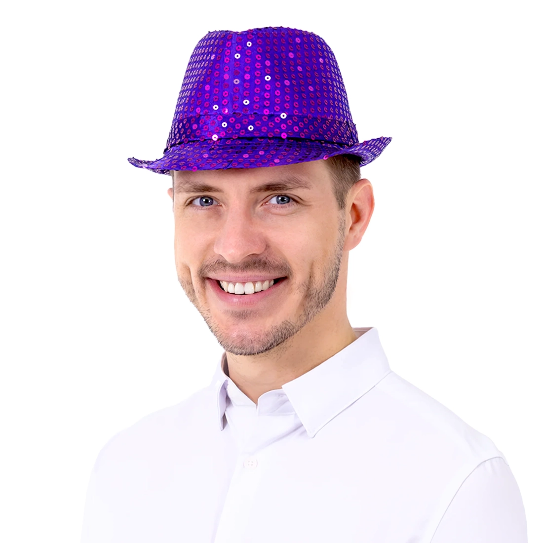 Party šešir sa šljokicama ljubičasti