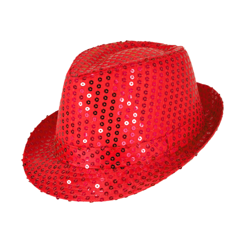 Rdeč party klobuk s bleščicami