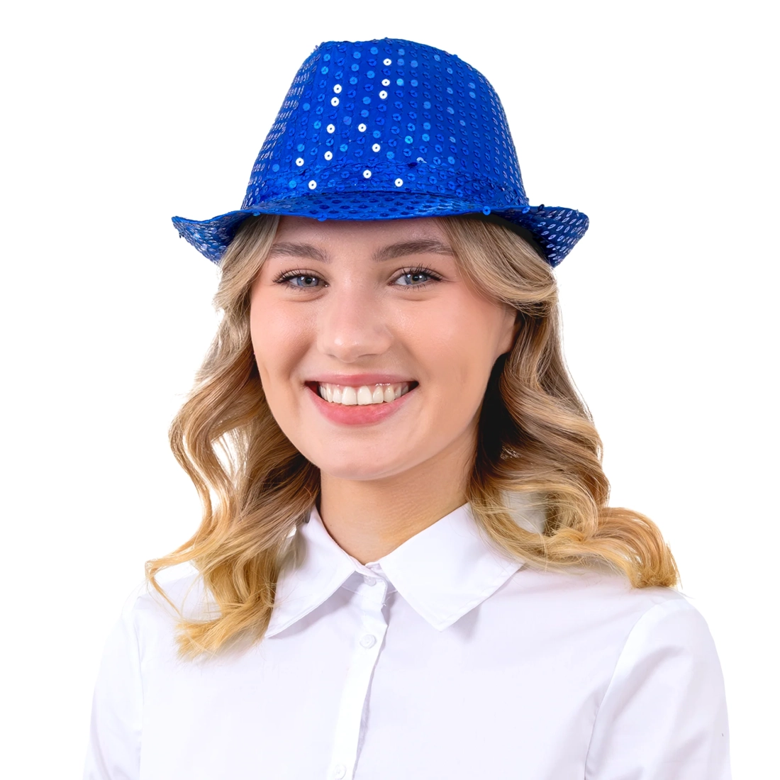 Party šešir s plavim šljokicama