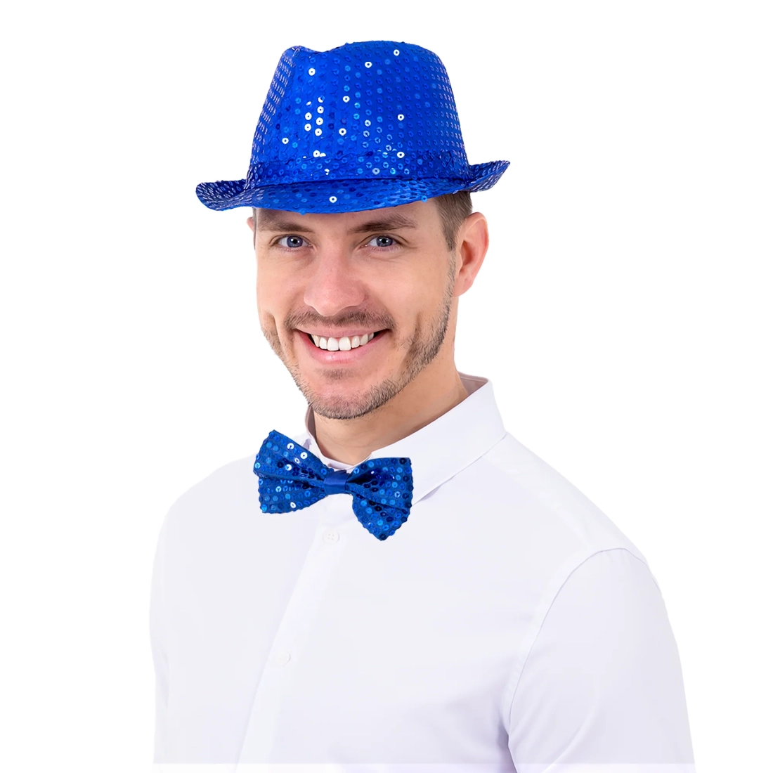 Party šešir s plavim šljokicama