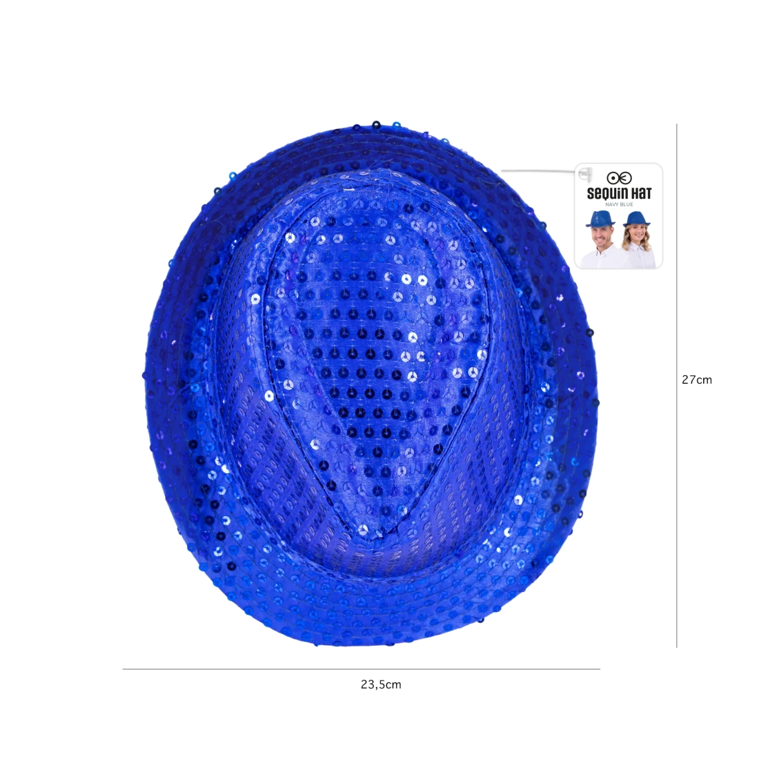 Party šešir s plavim šljokicama
