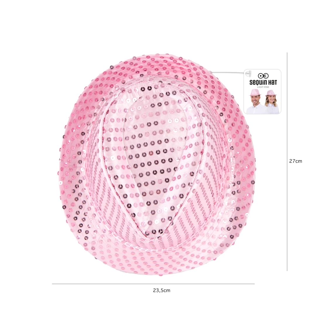 Party šešir sa svjetloružičastim šljokicama