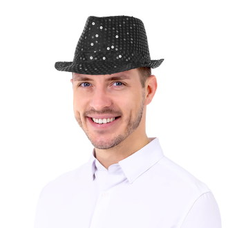 Party klobúk so flitrami čierny