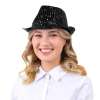 Pălărie de petrecere cu paiete, neagră