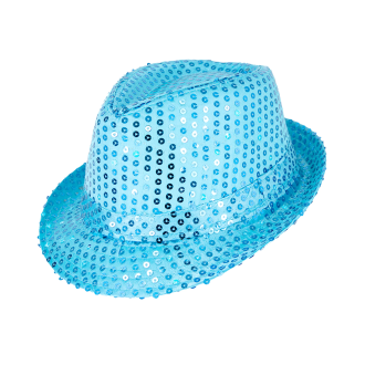 Party klobúk so  šupinkami modrý