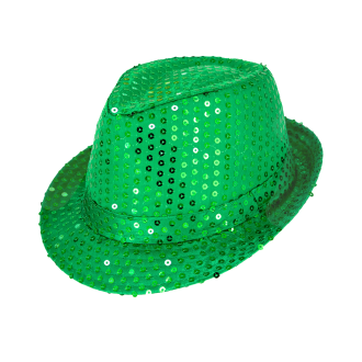 Party klobúk so zelenými flitrami