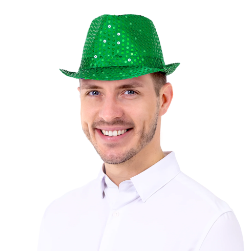Party klobuk z zelenimi bleščicami