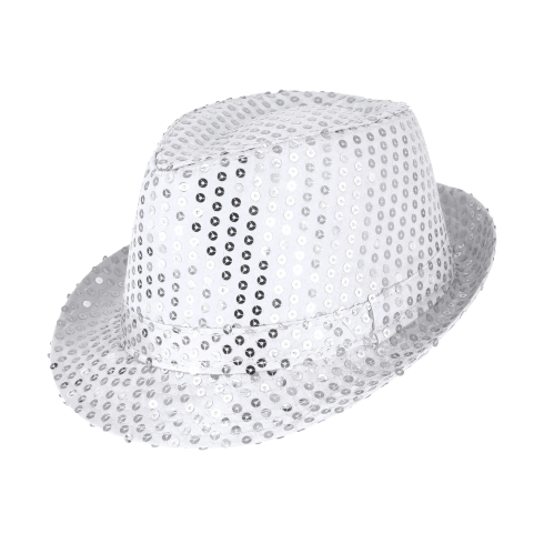 Bleščeč srebrn party klobuk