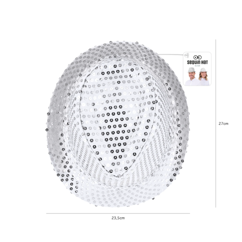 Bleščeč srebrn party klobuk