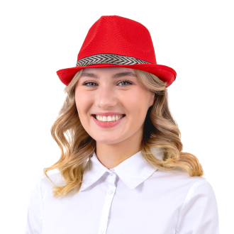 Party klobúk trilby červený