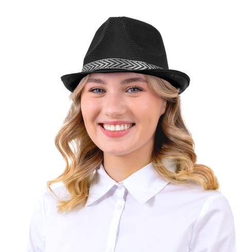 Party klobuk trilby črne barve
