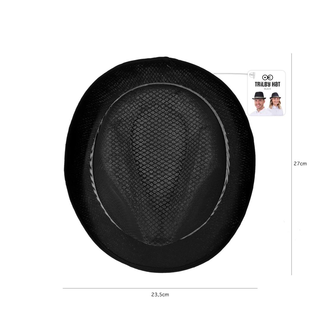 Party šešir trilby crni