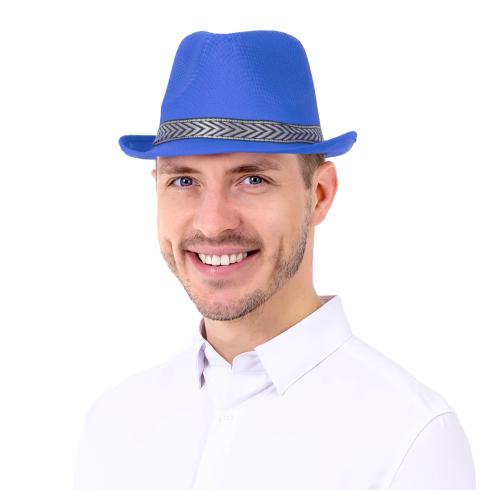 Party klobuk trilby moder