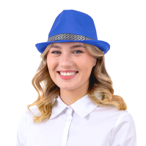 Party klobuk trilby moder
