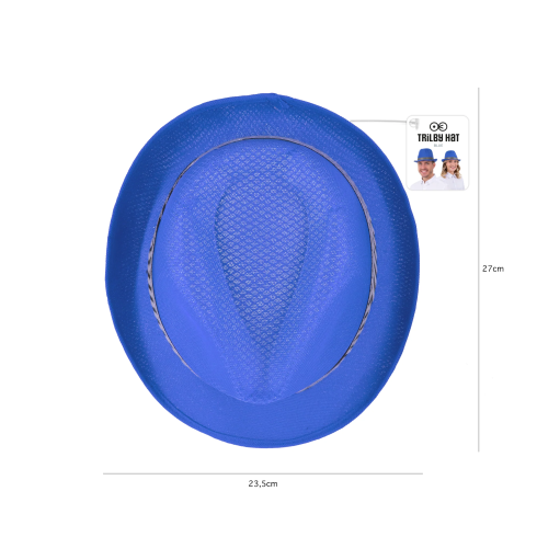 Party klobuk trilby moder