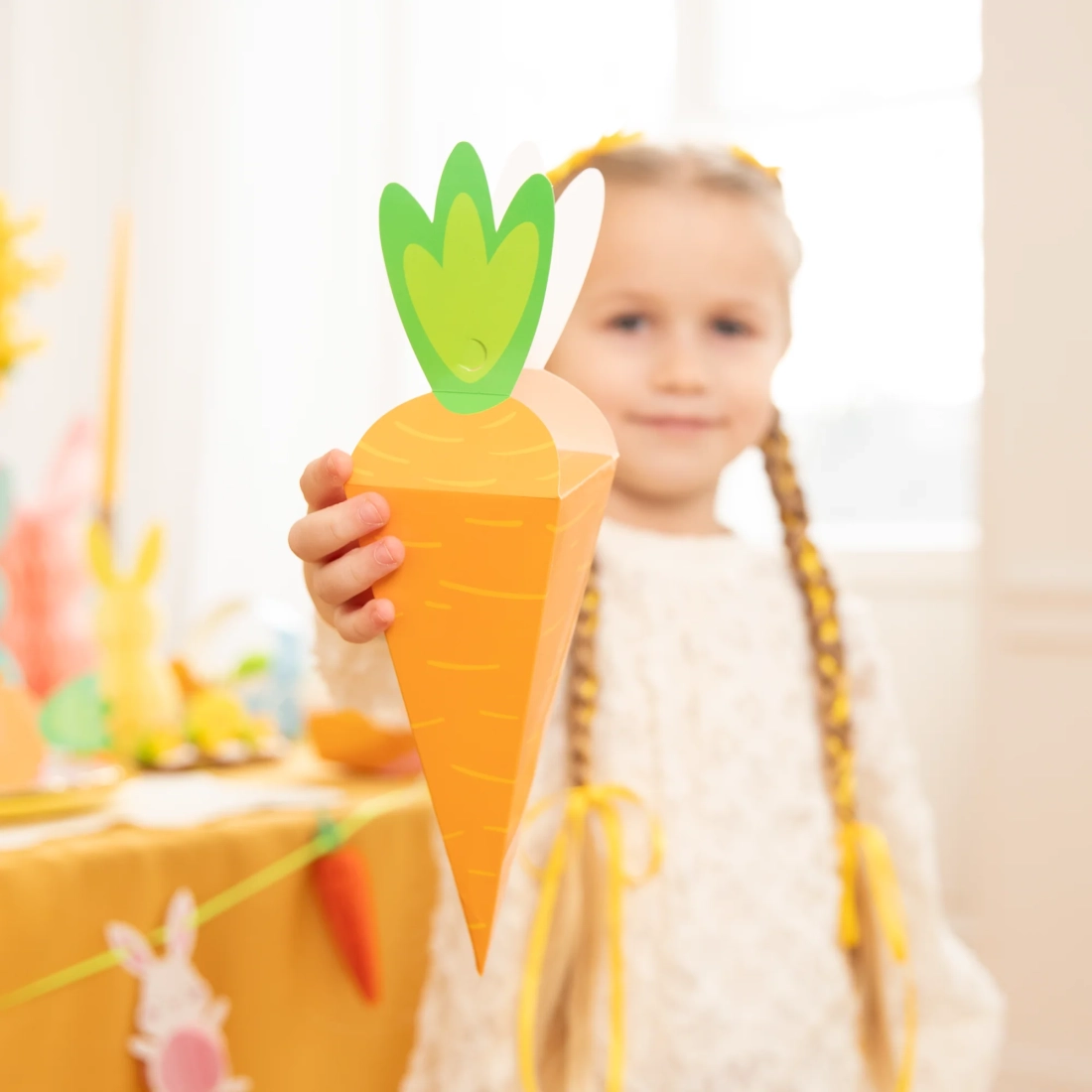 Cutie party pentru bomboane în formă de morcov, set 6 bucăți DIY