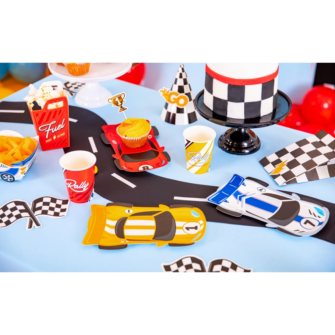 Party krabičky na popcorn Race On 6 ks