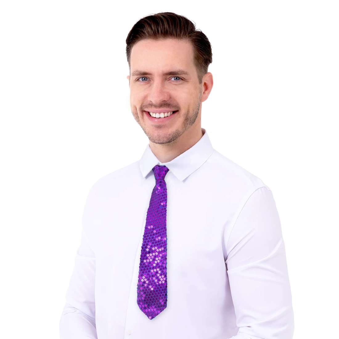 Party kravata s ljubičastim šljokicama dekoracija