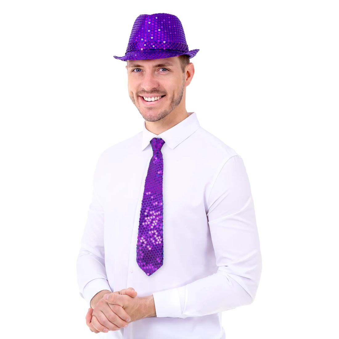 Party kravata s ljubičastim šljokicama dekoracija