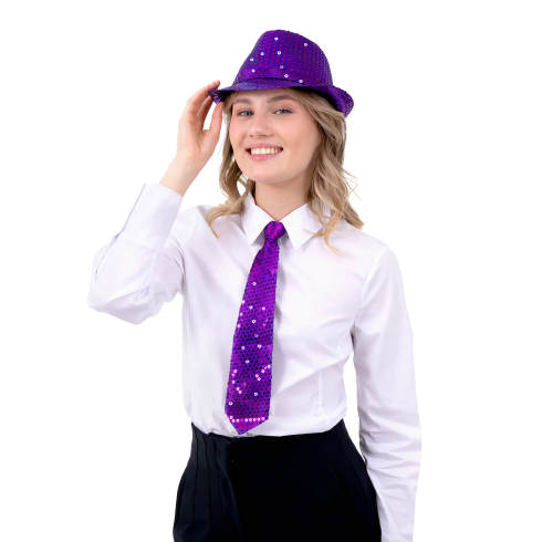 Party kravata z vijoličnih bleščic dekoracija