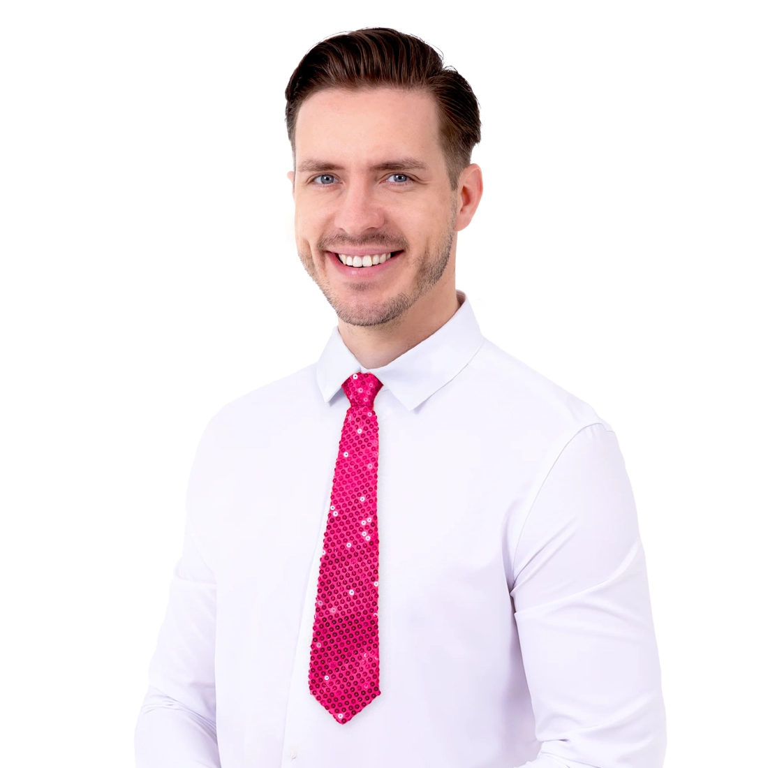 Party kravata s ružičastim šljokicama