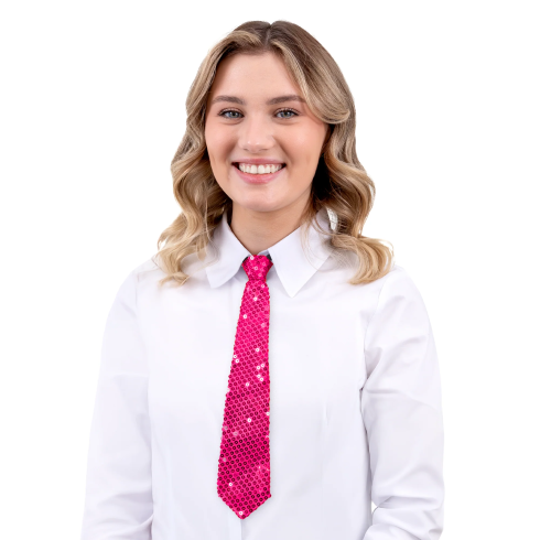 Rožnata party kravata s bleščicami