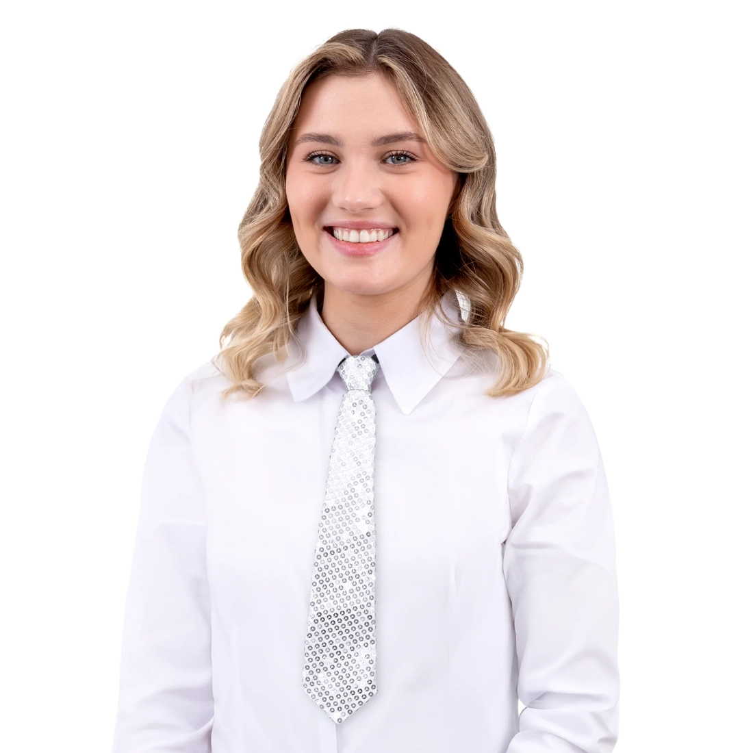 Party kravata sa srebrnim šljokicama